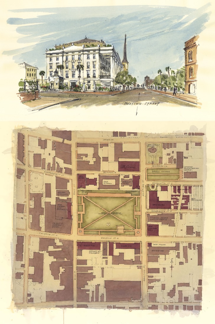 Hotel Bennett Plan Original Marion Square Map