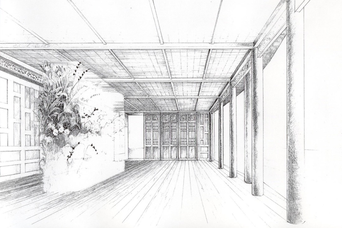 The Setai Penthouse Sketch Dining Room